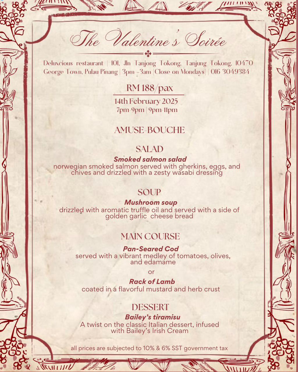 Valentine's Menu I